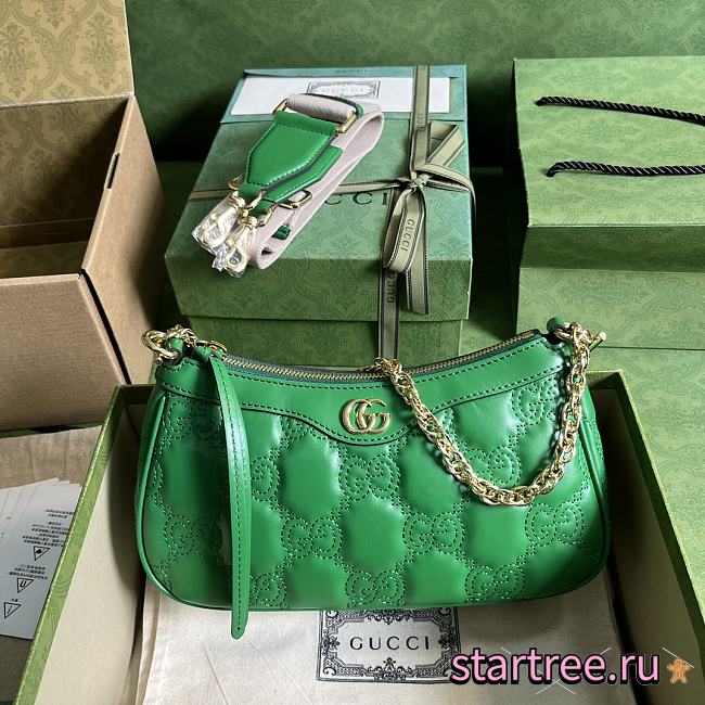 GUCCI GG MATELASSÉ HANDBAG GREEN-25x 15x 8cm - 1