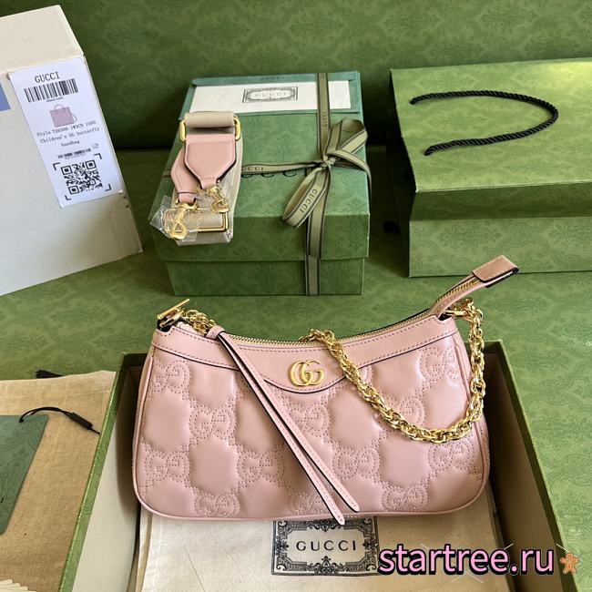 GUCCI GG MATELASSÉ HANDBAG LIGHT PINK-25x 15x 8cm - 1