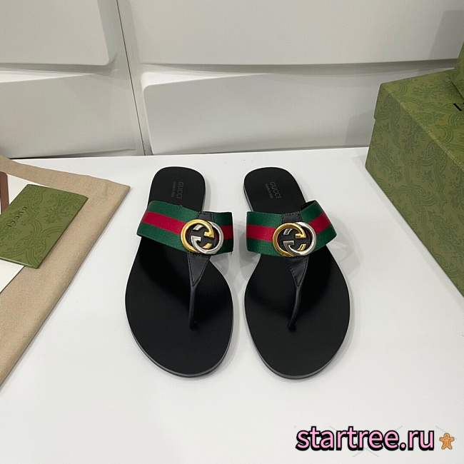 GUCCI GG THONG WEB SANDAL - 1