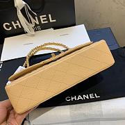 CHANEL Classic Double Flap Medium Shoulder Bag apricot Caviar - 5