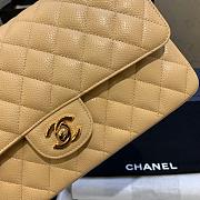 CHANEL Classic Double Flap Medium Shoulder Bag apricot Caviar - 2