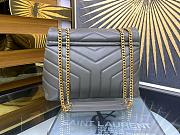 YSL SAINT LAURENT Loulou Small quilted leather shoulder bag Grey  - 2