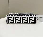 Fendi Baguette White and black canvas bag with FF embroidery - 4