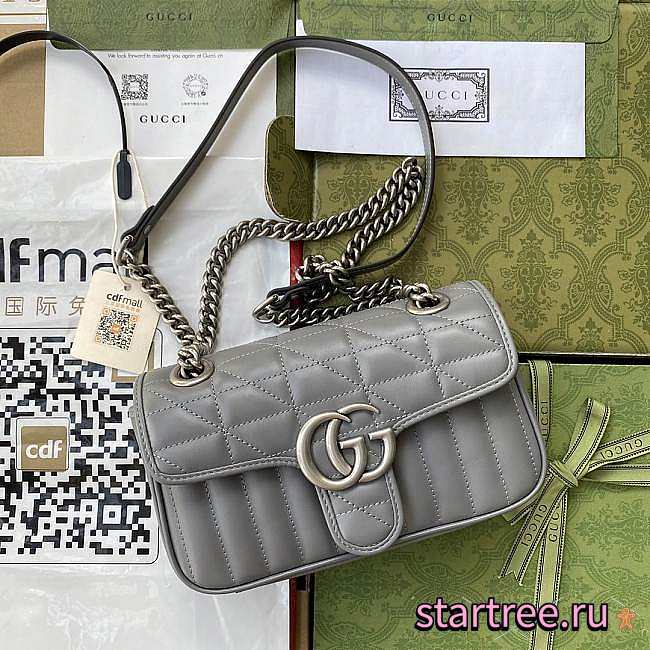 Gucci Marmont Handbag Gray 22cm - 1