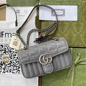 Gucci Marmont Handbag Gray 22cm