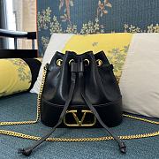 VALENTINO GARAVANI Nappa VLogo Bucket Bag-20x17x8.5cm - 2