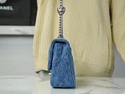 CHANEL Denim Quilted Camellia Mini Flap Bag - 2