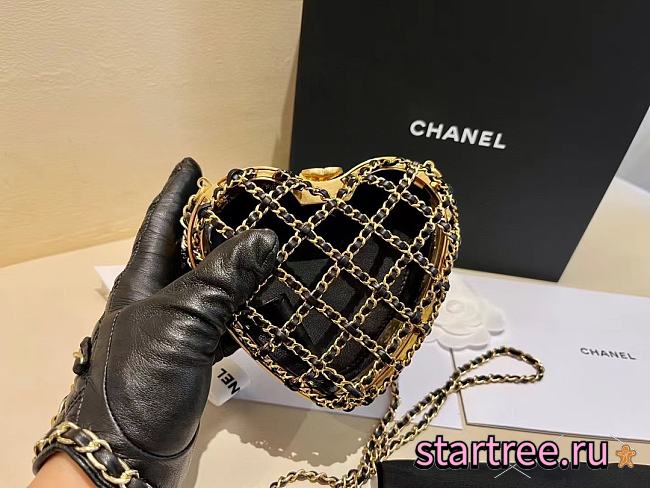 CHANEL | Heart Lambskin Dinner Bag AS4027-12*11*3cm - 1