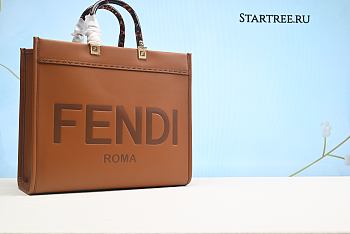 FENDI | Medium Tote Sunshine Brown leather Bag 8BH372 - 35x17x31cm