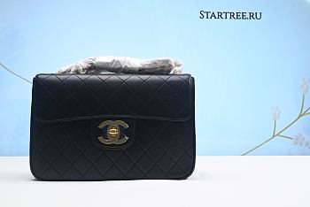 Chanel Black Jumbo Vintage Single Flap Bag-30cm