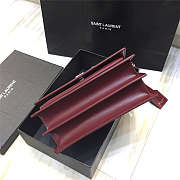 YSL Sunset Monogram Medium Shiny leather Burgundy Silver - 2