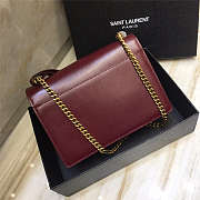 YSL Sunset Leather Crossbody Red Bag with Gold Hardware 22cm - 3