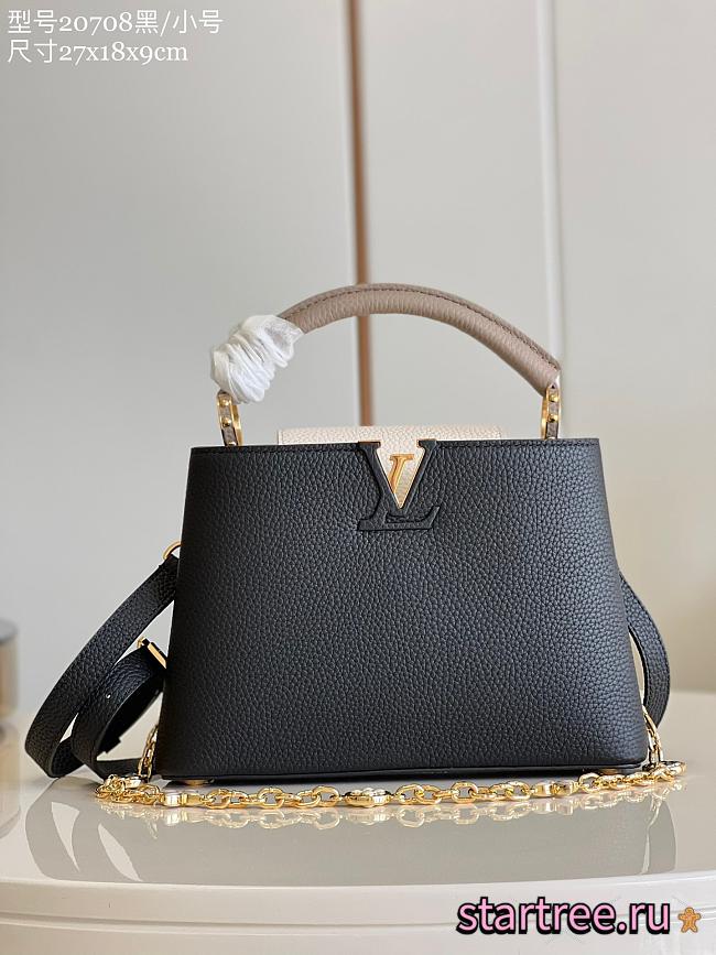 Louis Vuitton Galet Taurillon Leather and Python Capucines BB Bag Black-27cm - 1