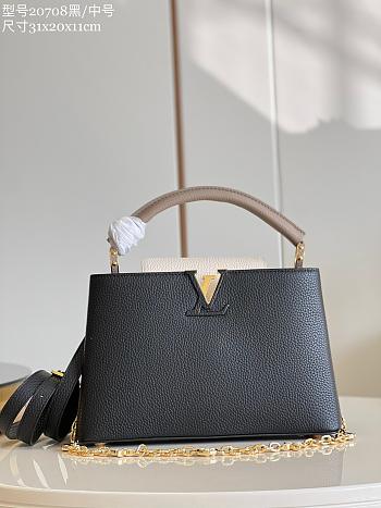 Louis Vuitton MM Capucines Black-31.5 x 20 x 11cm