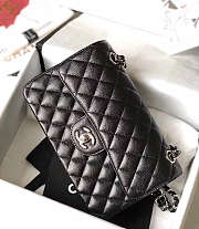 Chanel Double Flap Bag Caviar Black with Silver Hardware 23cm - 3