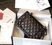 Chanel Double Flap Bag Lambskin Black with Silver Hardware 23cm - 2