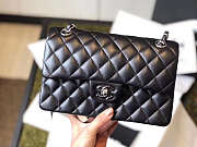 Chanel Double Flap Bag Lambskin Black with Silver Hardware 23cm - 3