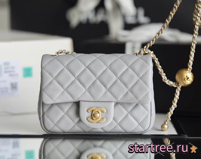 Chanel Gold Ball bag Lambskin Gray - 1