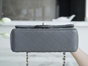 Chanel Flap Bag Lambskin Gray with Silver Hardware 20CM - 6