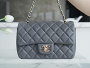 Chanel Flap Bag Lambskin Gray with Silver Hardware 20CM - 5