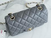 Chanel Flap Bag Lambskin Gray with Silver Hardware 20CM - 4