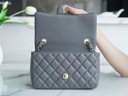 Chanel Flap Bag Lambskin Gray with Silver Hardware 20CM - 3