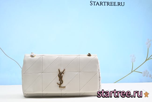 YSL MEDIUM JAMIE SHOULDER BAG IN WHITE - 1