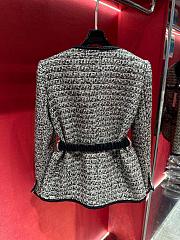 Chanel Tweed Black Long Jacket With belt - 5