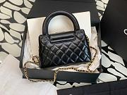 CHANEL MINI SHOPPING BAG Shiny Aged Calfskin & Gold-Tone Metal Black - 2