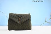 YSL Small SuedeLoulou Bag Green 23CM - 1