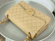 Chanel Caviar Leather Jumbo Flap Bag Gold/Silver Beige Large 30cm - 3