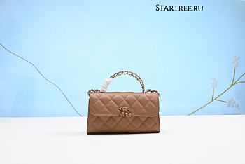 Chanel Mini Kelly Caviar Leather in Caramel -10*18*4.5cm