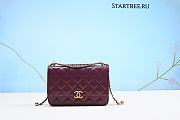 Chanel Caviar Quilted Studded CC Wallet On Chain WOC Burgundy-19cm - 1