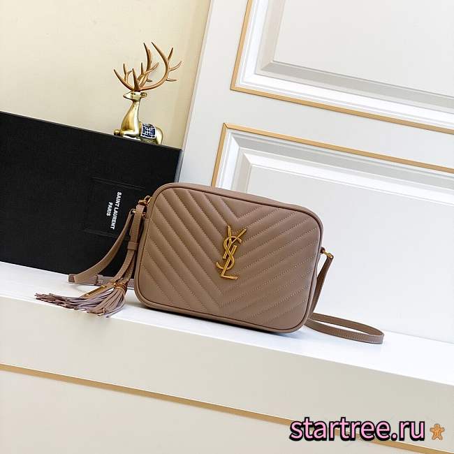 YSL Lou Camera Monogram Black Dark Beige-23cm*19cm*6cm - 1