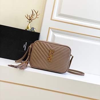 YSL Lou Camera Monogram Black Dark Beige-23cm*19cm*6cm