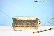 Fendi Baguette Gold Leather Handbag-26cm - 5