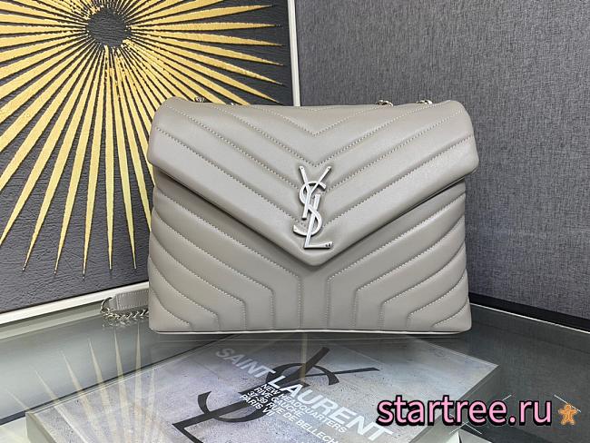 YSL Medium Loulou Bag In Gray - 30cm x 10cm x 22cm - 1