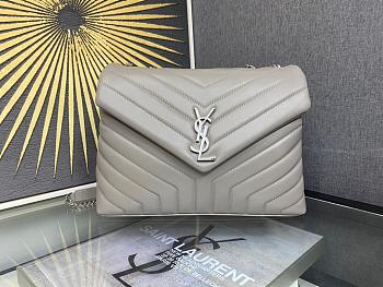 YSL Medium Loulou Bag In Gray - 30cm x 10cm x 22cm