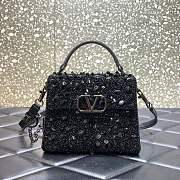 VALENTINO GARAVANI VSLING BAG WITH 3D EMBROIDERY BALCK - 1