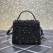 VALENTINO GARAVANI VSLING BAG WITH 3D EMBROIDERY BALCK - 5