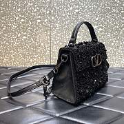 VALENTINO GARAVANI VSLING BAG WITH 3D EMBROIDERY BALCK - 2