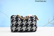 Chanel 19 Tweed Quilted Bag Black and White- 26cm  - 2