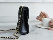CHANEL Lambskin Quilted Flap Phone Holder With Chain Black - 2