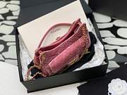 CHANEL SMALL HOBO BAG Velvet & Gold Metal Pink - 4