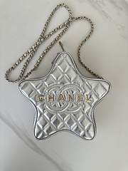 Chanel Star-Shaped Silver Lamskin Bag - 1