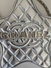 Chanel Star-Shaped Silver Lamskin Bag - 5