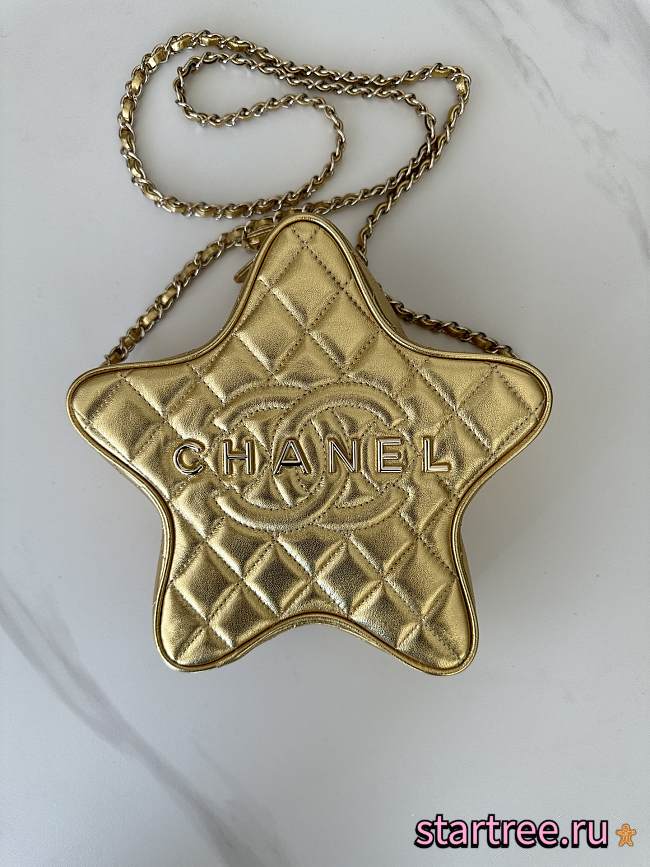 Chanel Star-Shaped Gold Lamskin Bag - 1