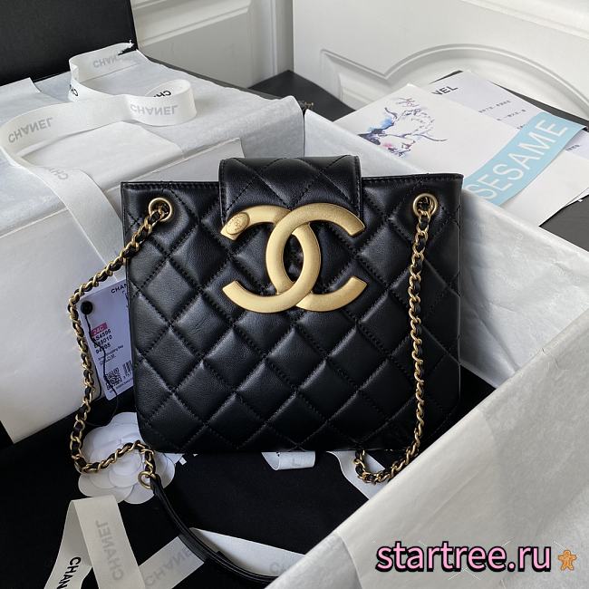 Chanel 24C Big CC Lamskin Black Bag AS4596 - 1