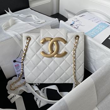 Chanel 24C Big CC Lamskin White Bag AS4596