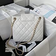Chanel 24C Big CC Lamskin White Bag AS4596 - 4